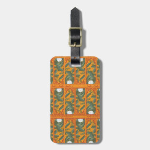 Sunset Botanical Panel Pattern - The White Lotus Luggage Tag