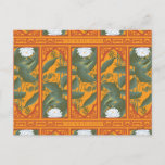 Sunset Botanical Panel Pattern - The White Lotus Postcard