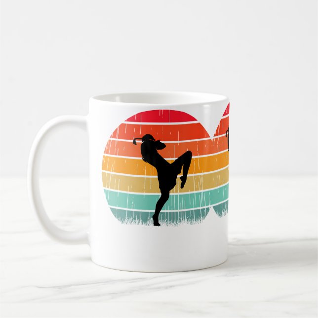 Sunset Boxing Fighter Kick Muay Thai Lover Coffee Mug (Left)