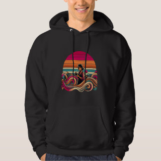 Sunset Brew Anime - Coffee Time Vector Art Hoodie