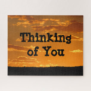 Sunset Bright Orange Sky Photo Evening Sun Setting Jigsaw Puzzle