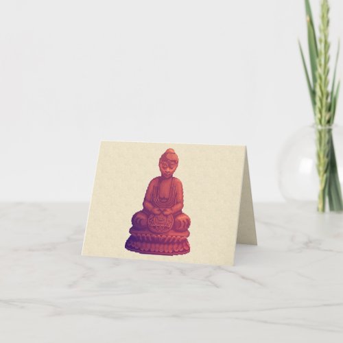 Sunset Buddha Pixel Art Thank You Card