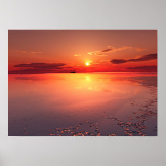 sunset: burning ice poster