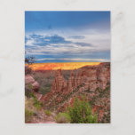 Sunset Burning Ridge Colorado National Monument Postcard
