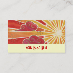 Sunset business card template cream