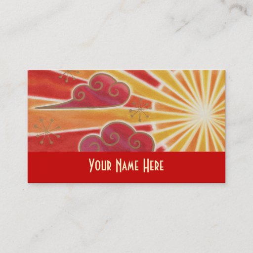 Customizable Sunset business card template red