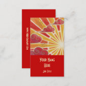 Sunset business card template red portrait (Front/Back)