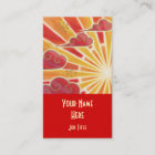 Sunset business card template red portrait