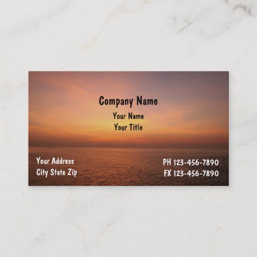Customizable Sunset Business Cards