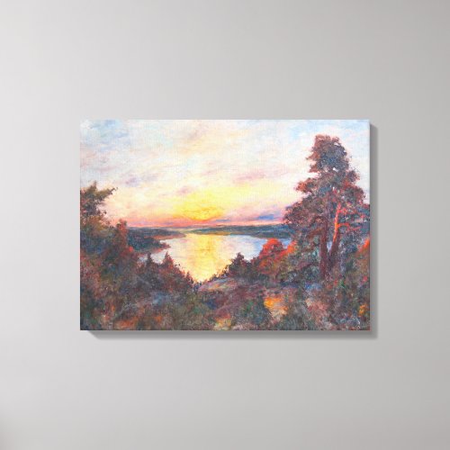 Sunset by the Coast by Kimon Loghi Canvas Print