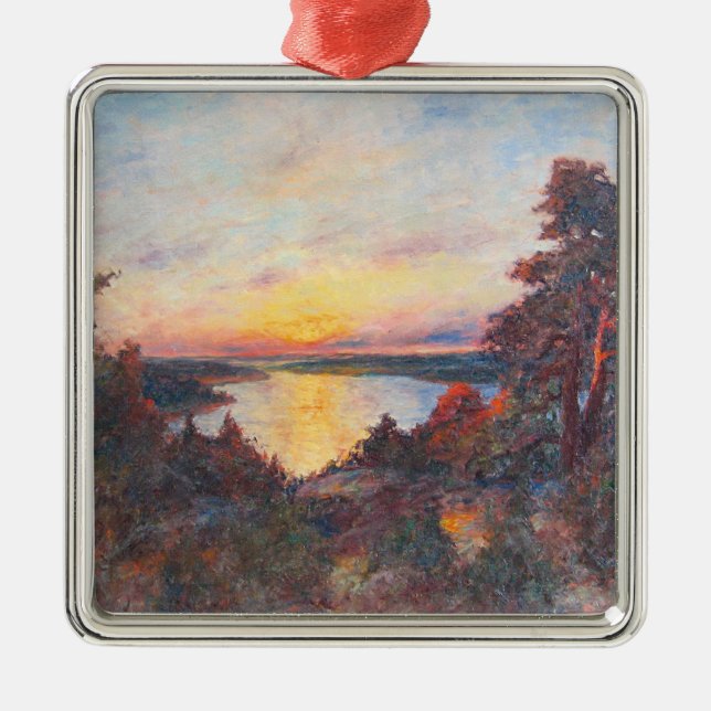 Sunset by the Coast (by Kimon Loghi) Metal Ornament (Front)