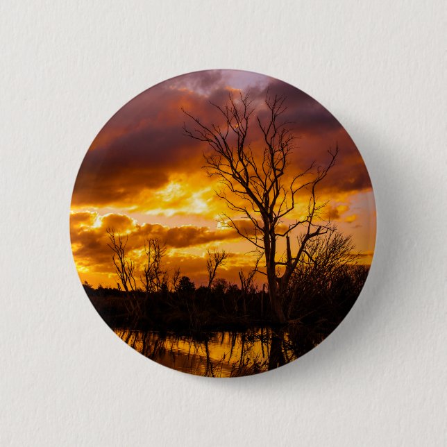 Sunset by the lake button (Front)