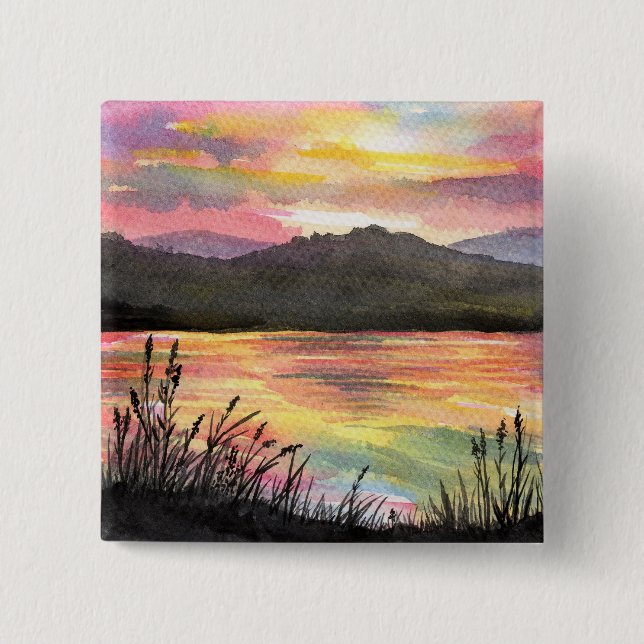 Sunset by the Lake Button (Front)