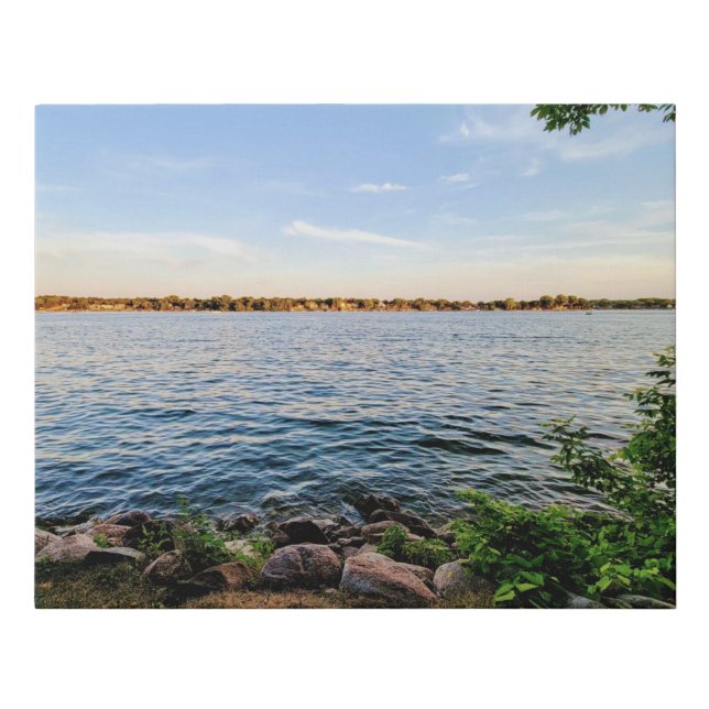 Sunset by the Lake Faux Canvas Print (Front)