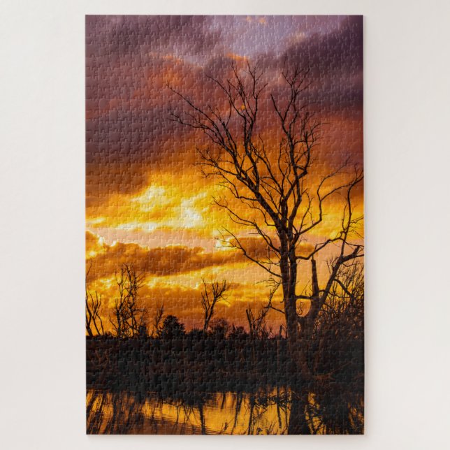 Sunset by the lake jigsaw puzzle (Vertical)