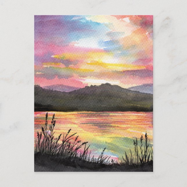 Sunset by the Lake Postcard (Front)