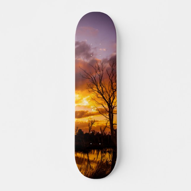 Sunset by the lake skateboard (Front)