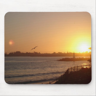 Sunset by the lighthouse mouse pad