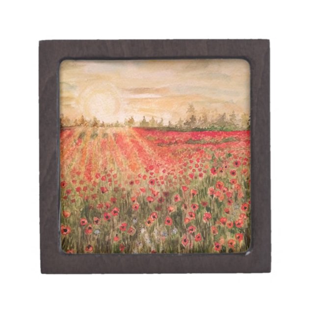 Sunset by the poppy fields.jpg jewelry box (Front)