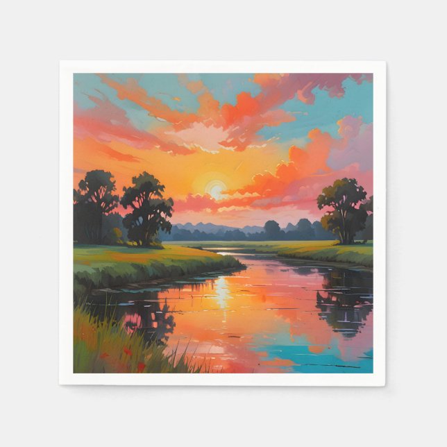 Sunset by the River Napkins (Front)