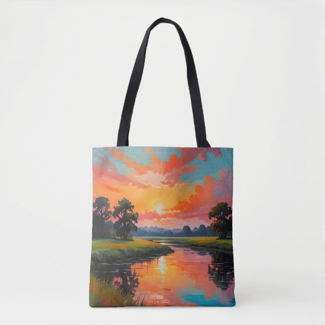 Sunset by the River Tote Bag (Front)