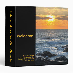 Sunset By The Sea Vacation Rental 3 Ring Binder