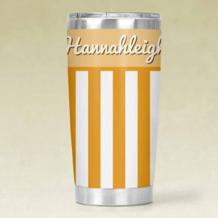 Sunset Cabana Stripes Shadow Lettering Insulated Tumbler