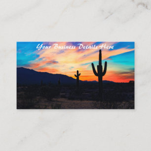 Sunset Cactus Desert Dusk Business Card