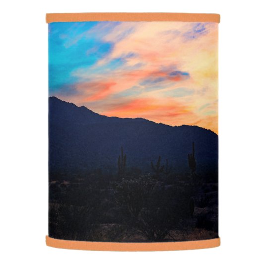 Sunset Cactus Desert Dusk Lamp Shade (Left)