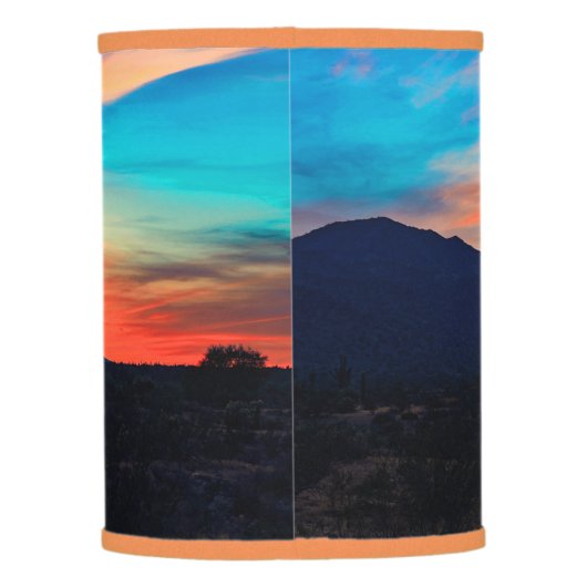 Sunset Cactus Desert Dusk Lamp Shade (Back)