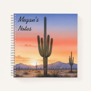 Sunset cactus notebook 