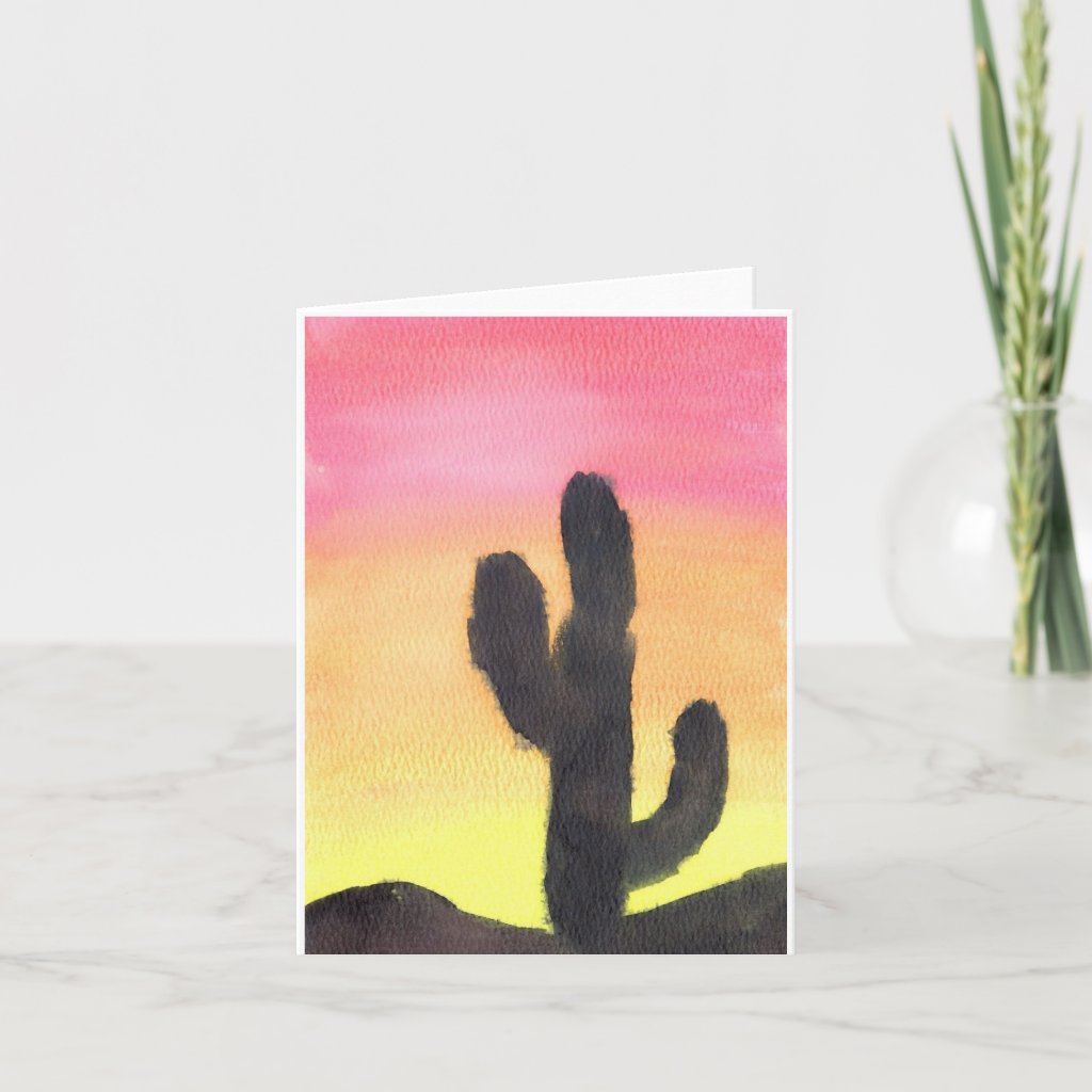 Sunset Cactus Thank You Card