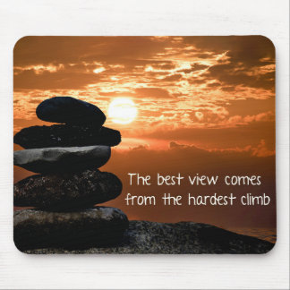 Sunset Cairn with Quote Mouse Pad