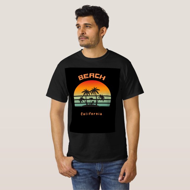 Sunset California beach T-Shirt (Front Full)