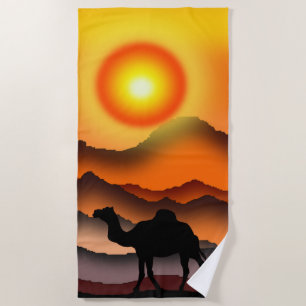 Sunset Camel Beach Towel