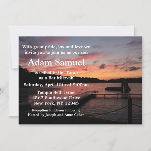 Sunset Camp Lake Invitation