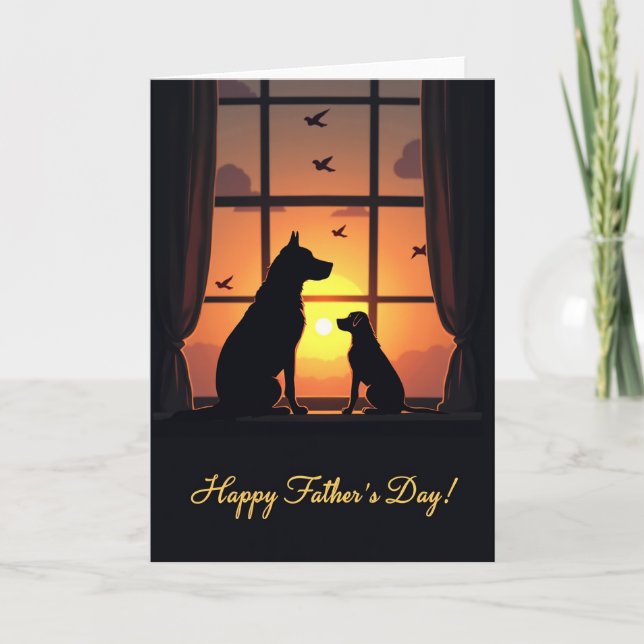Sunset Canine Fathers Day Card (Front)