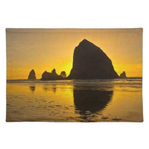 Sunset Cannon Beach Oregon USA Cloth Placemat