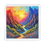  Sunset Canyon River Art Acrylic Tray