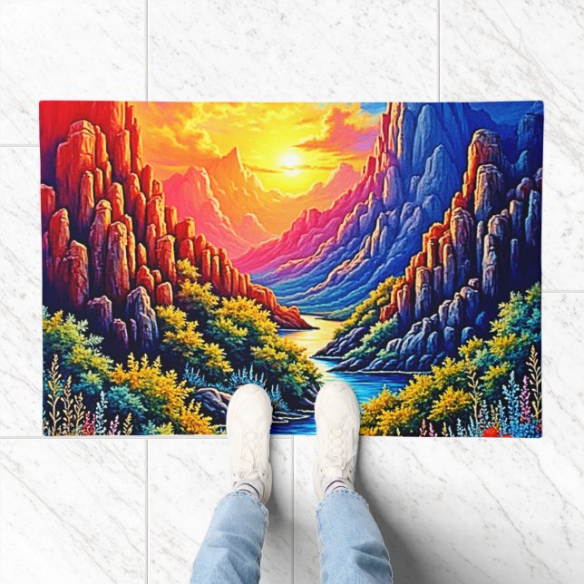  Sunset Canyon River Art Doormat (Indoor)