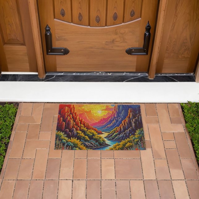  Sunset Canyon River Art Fiber Doormat (Insitu (Outdoor))