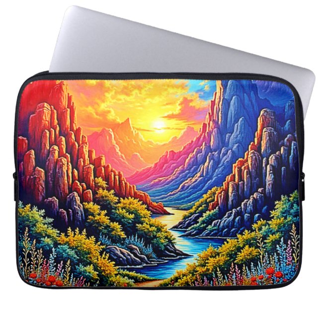 Sunset Canyon River Art Laptop Sleeve (Front)