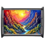  Sunset Canyon River Art Serving Tray