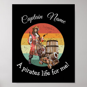 Sunset Captain Pirate  Poster