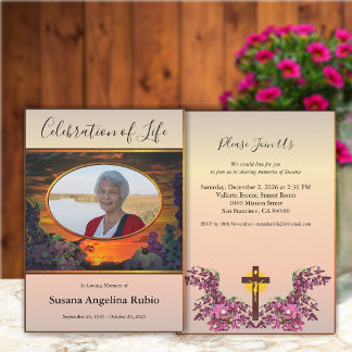 Sunset Celebration of Life Funeral 2584 Invitation