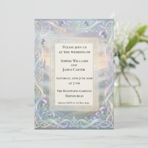 Sunset Celtic Thistle Wedding Invitation