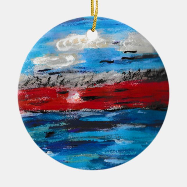 Sunset Ceramic Ornament (Front)