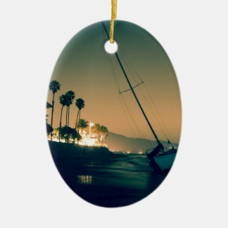 sunset ceramic ornament