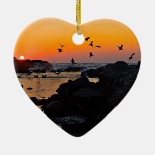 Sunset ceramic ornament