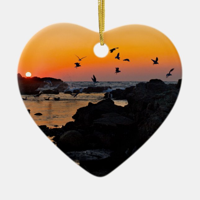 Sunset  ceramic ornament (Front)